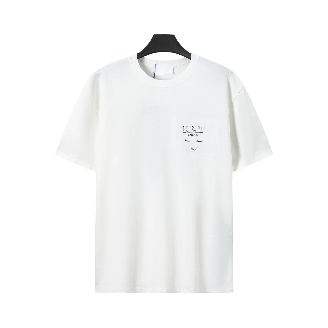 Prada Triangle Logo White T-Shirt - 26