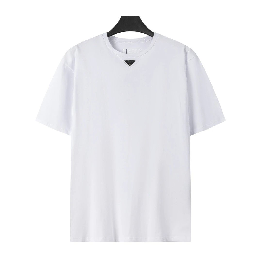 Prada Triangle Logo White T-Shirt - 34