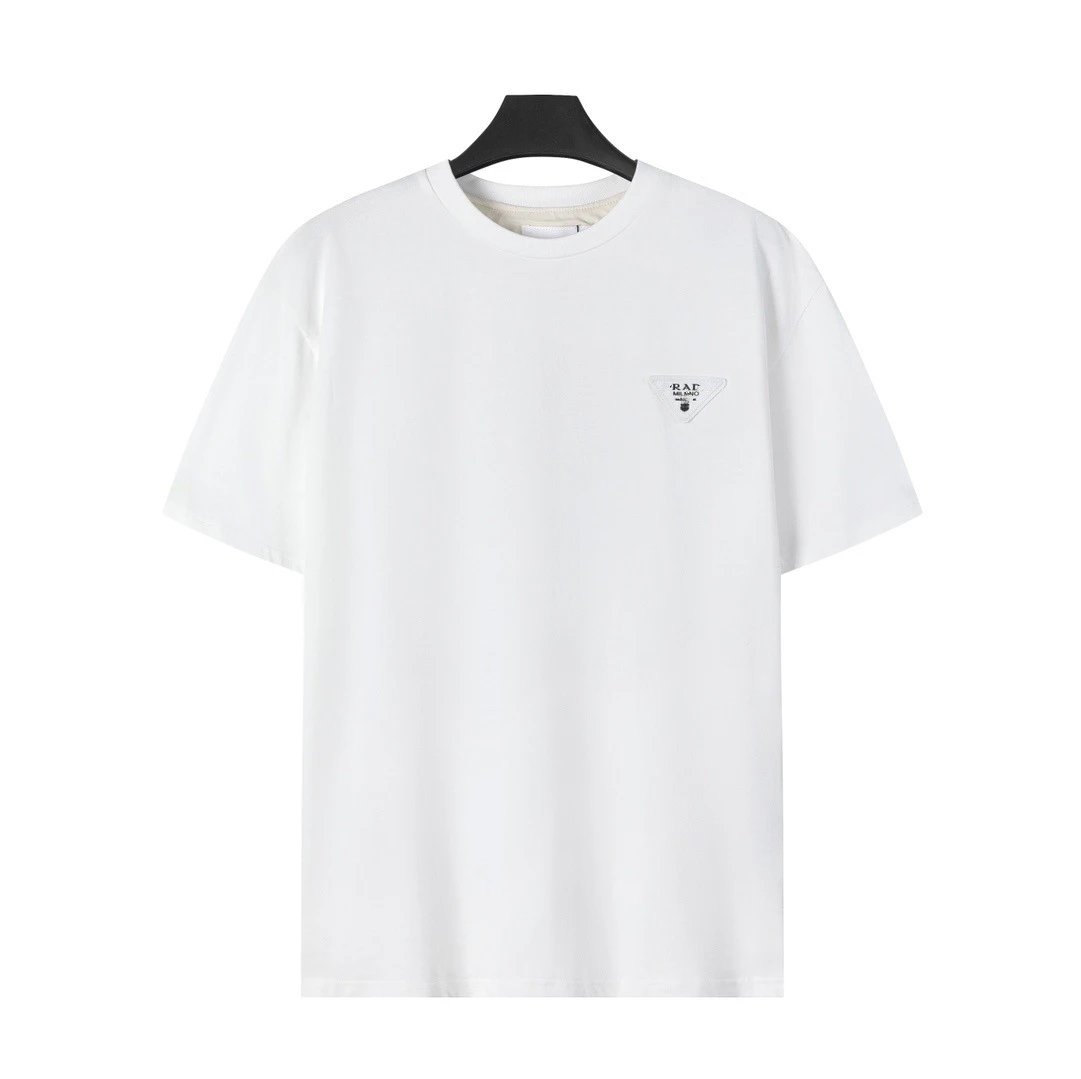 Prada Triangle Logo White T-Shirt - 24