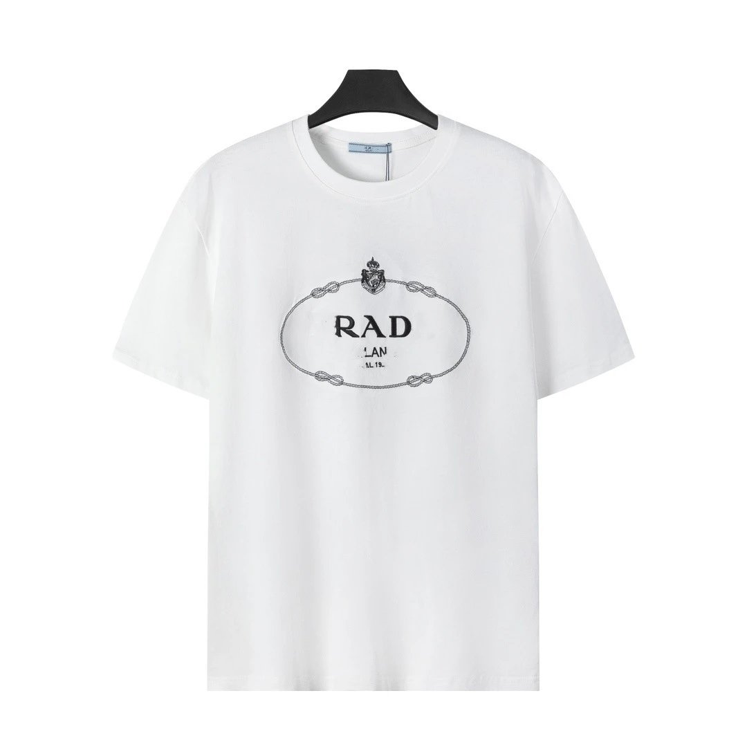Prada Triangle Logo White T-Shirt - 40