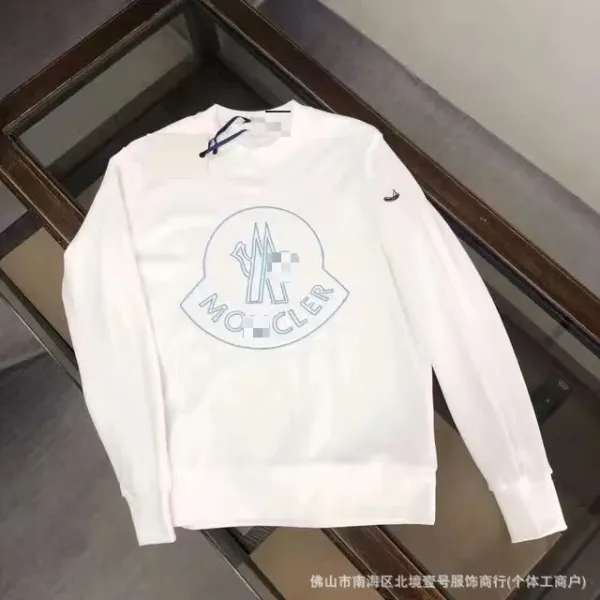 Moncler Logo Patch Cream Sweatshirt with Striped Sleeves - 17