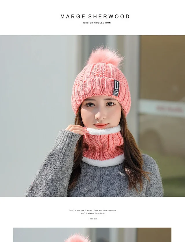 Women's Korean Fleece Knit Winter Beanie Detail