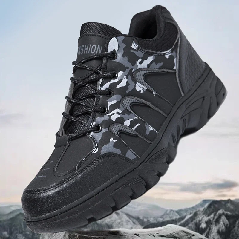 Men's Large Camo Leather Hiking Boots