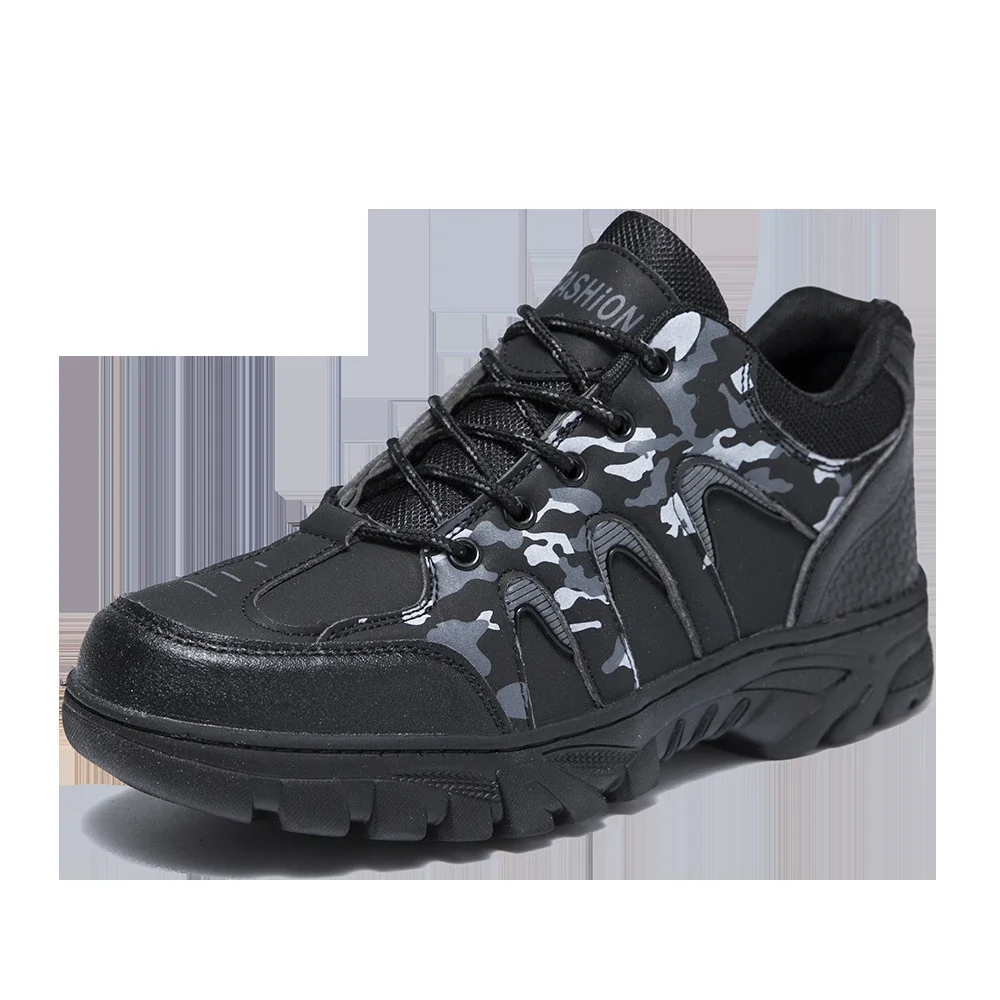 Men's Large Camo Leather Hiking Boots