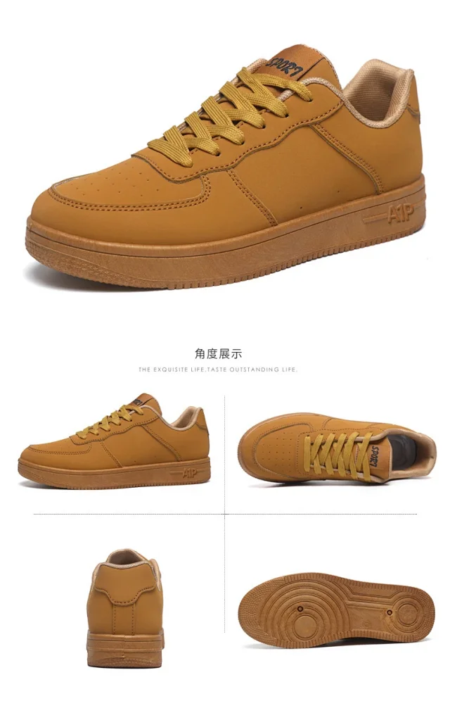 Men's Trendy Air Force Chunky White Sneakers Detail