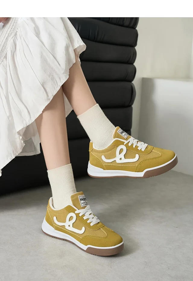 SS25 K-Style Forrest Gump Low-Top White Chunky Sneakers Detail