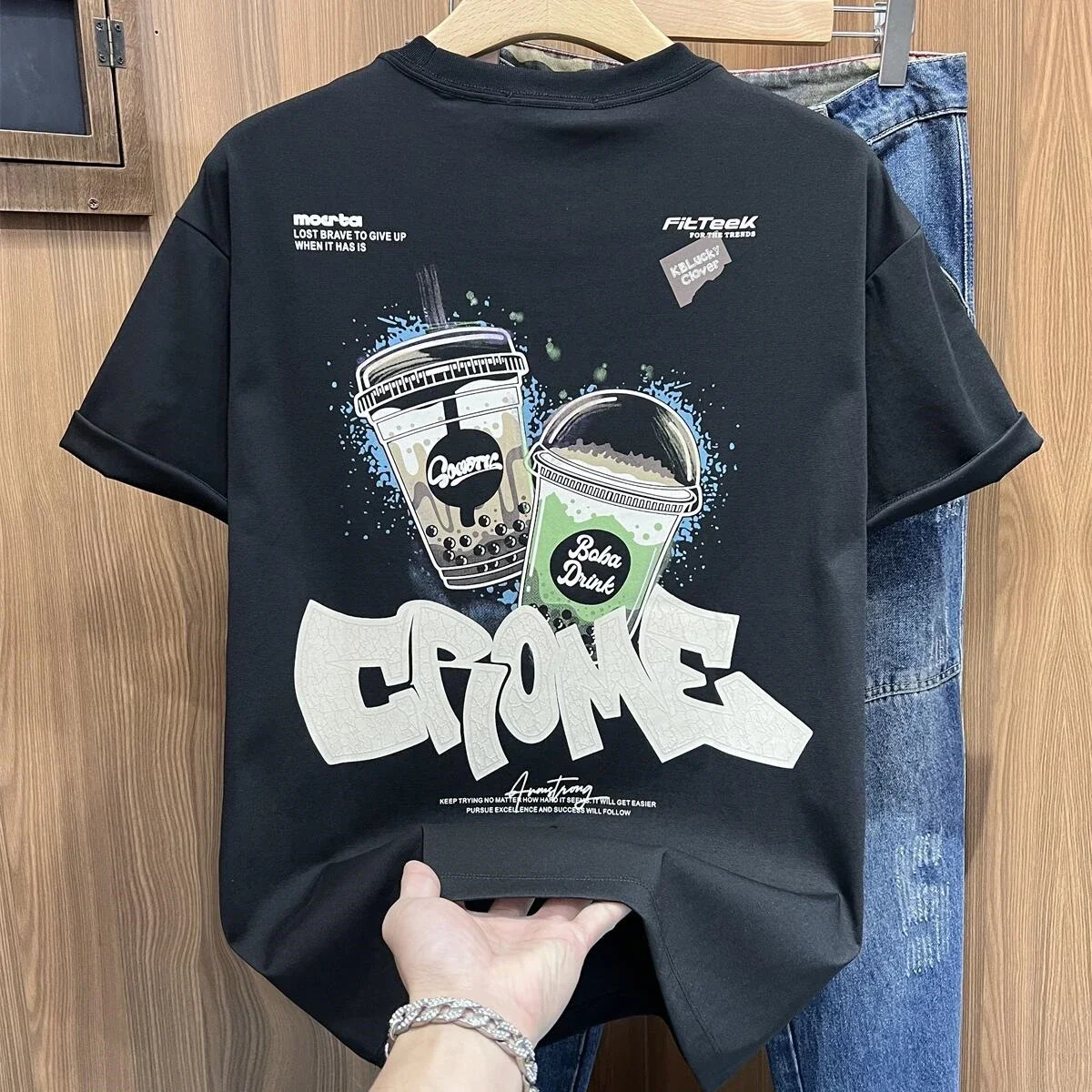Men's Streetwear Embroidery Tee 2025