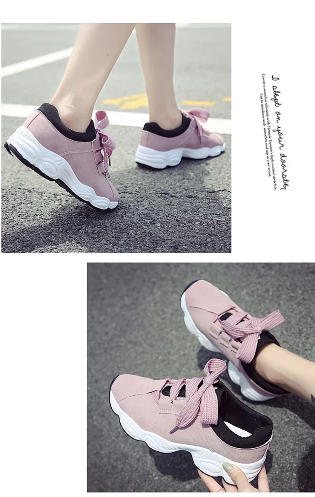Women's Korean Chunky Lace-Up Sneakers 2025 Detail