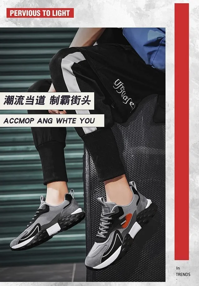 Men's Autumn 2025 Mesh Running Shoes Soft Sole Low-Cut Detail