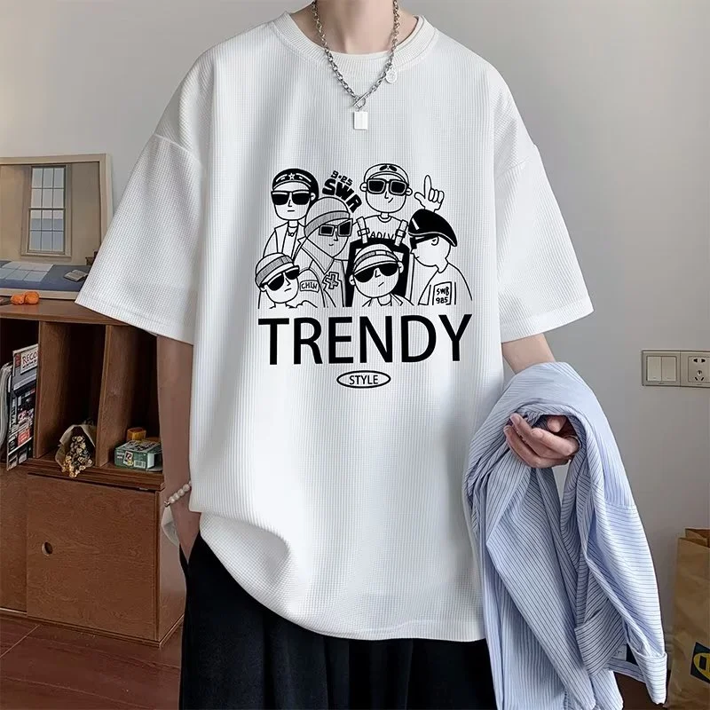 Trendy Ins Men's Printed Short Sleeve Tee
