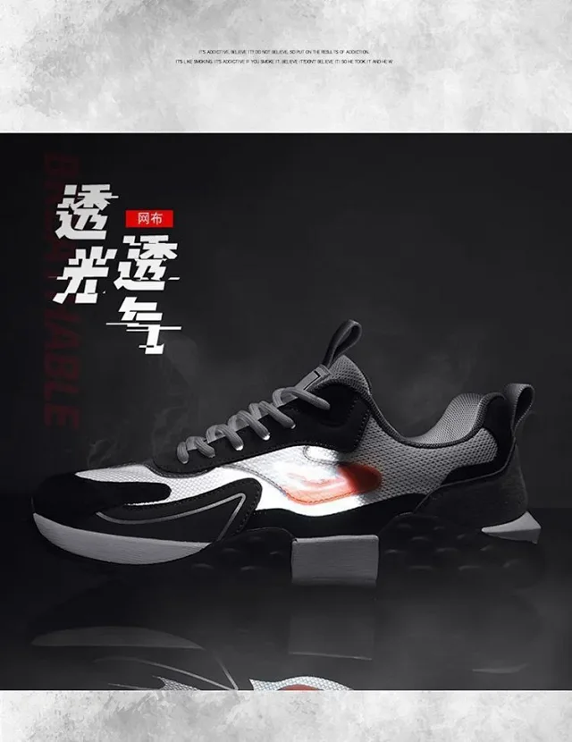 Men's Autumn 2025 Mesh Running Shoes Soft Sole Low-Cut Detail