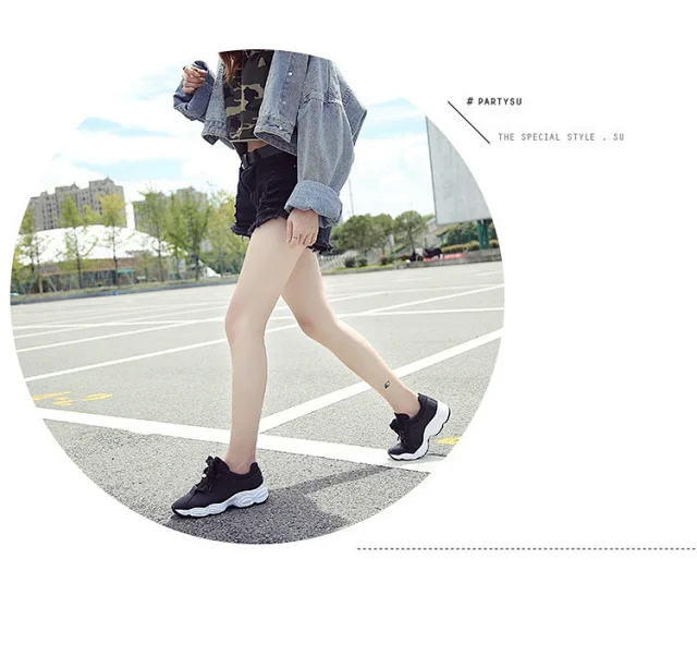 Women's Korean Chunky Lace-Up Sneakers 2025 Detail
