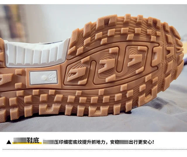 2025 K-Style Unisex Chunky White Sneakers Detail