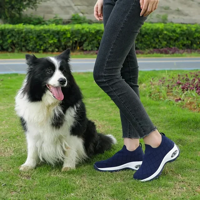 Women's Airsoled Slip-On Knit Sock Sneakers Detail
