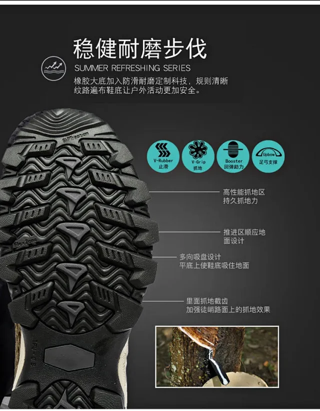 Men's Custom Summer Mesh Hiking Shoes Detail