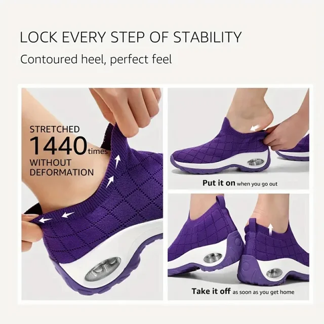 Women's Airsoled Slip-On Knit Sock Sneakers Detail