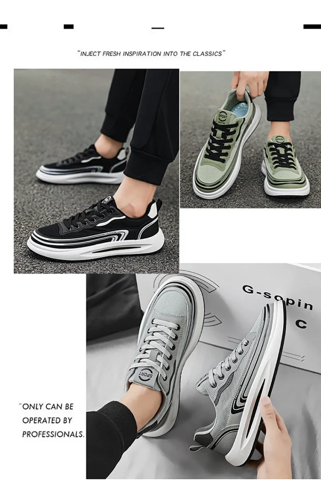 Men's Youth Comfortable Slip-on Breathable Sneakers Detail