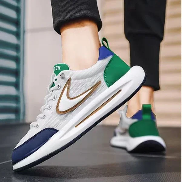 Men's Spring Soft Sole Platform White Sneakers