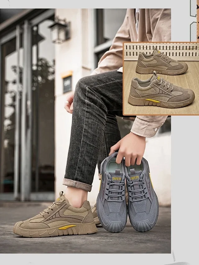 Men's Breathable Outdoor Work Sneakers Detail