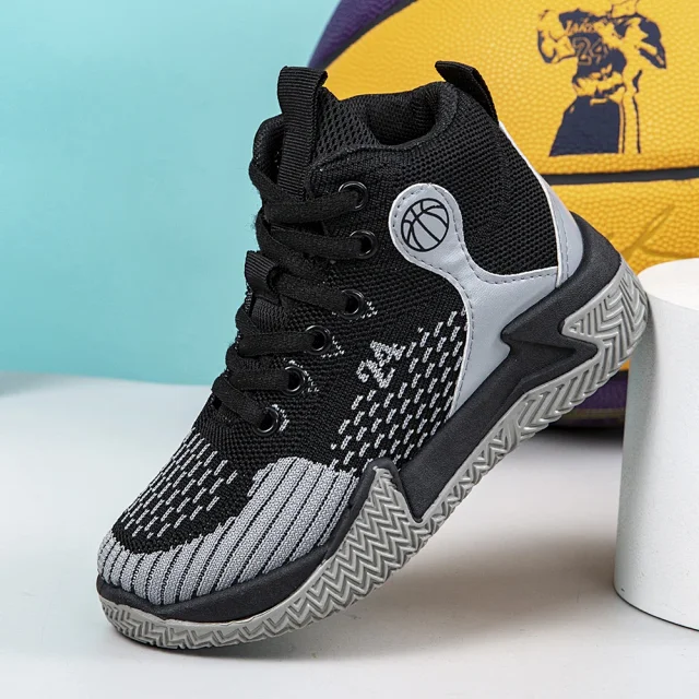Breathable Knit Boys Basketball Shoes Detail