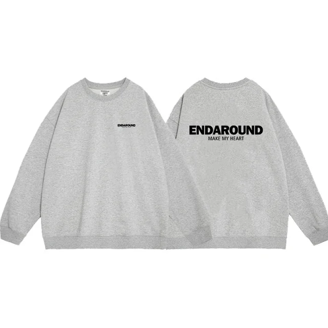 Men's New 2025 Grey Crewneck Sweatshirt Detail