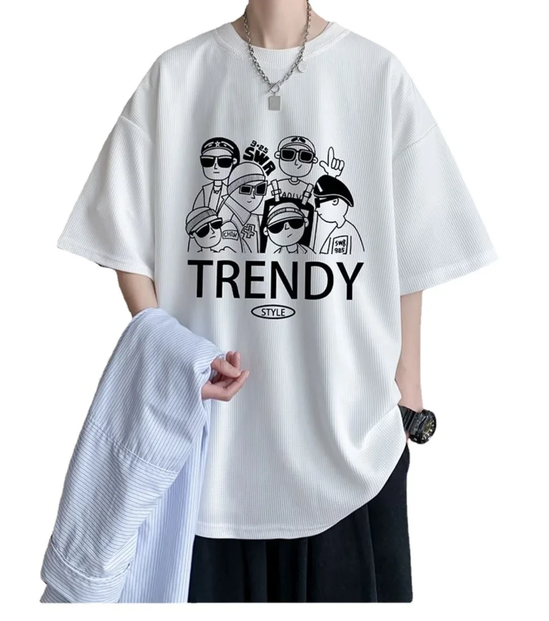 Trendy Ins Men's Printed Short Sleeve Tee
