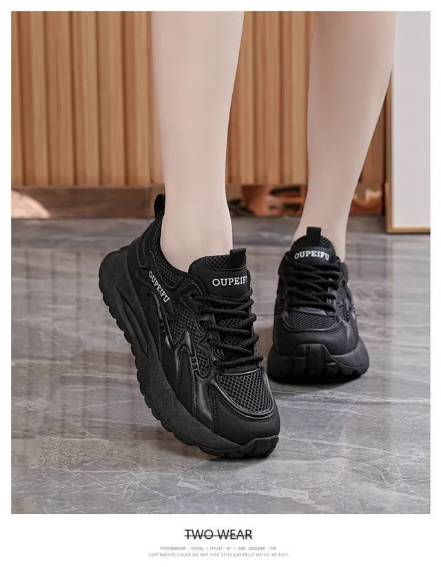 Women's Breathable Mesh Chunky Sneakers Detail