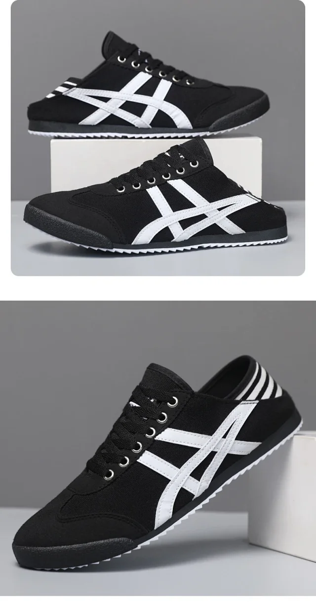 Unisex Retro Breathable White Sneakers Detail