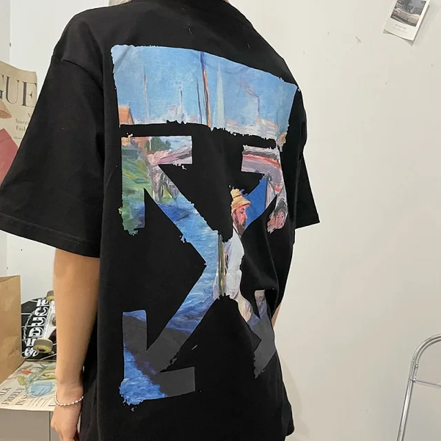 Unisex Cartoon Graffiti Arrow Graphic Tee Detail