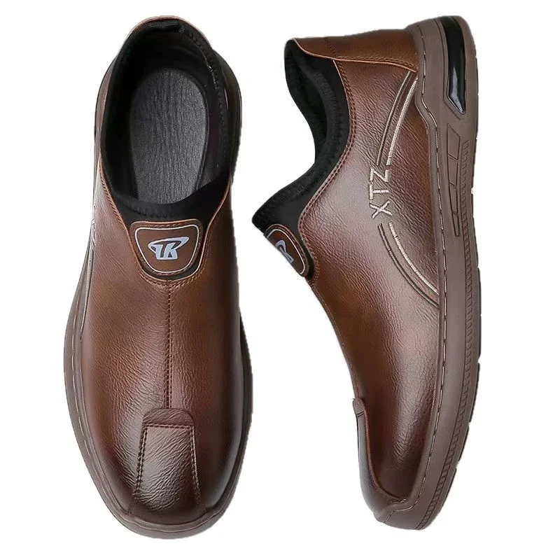 Men's Soft-Sole Leather Slip-On Driving Shoes