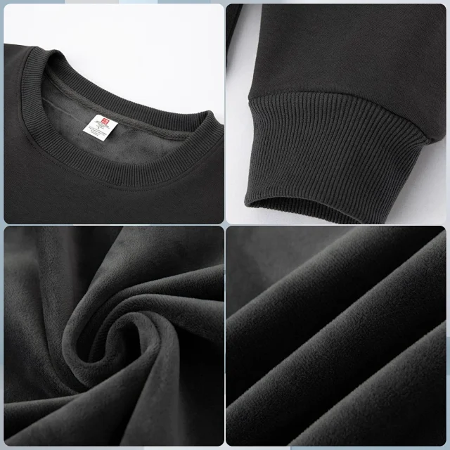 Men's New 2025 Grey Crewneck Sweatshirt Detail