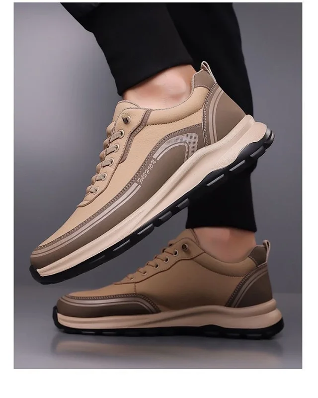 Men's Slip-On Leather Fashion Sneakers Detail