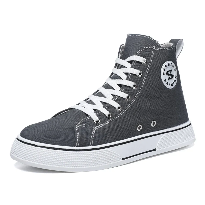Korean Harajuku Men's Mid-Top Canvas Sneakers