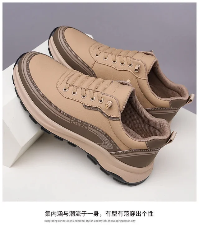Men's Slip-On Leather Fashion Sneakers Detail