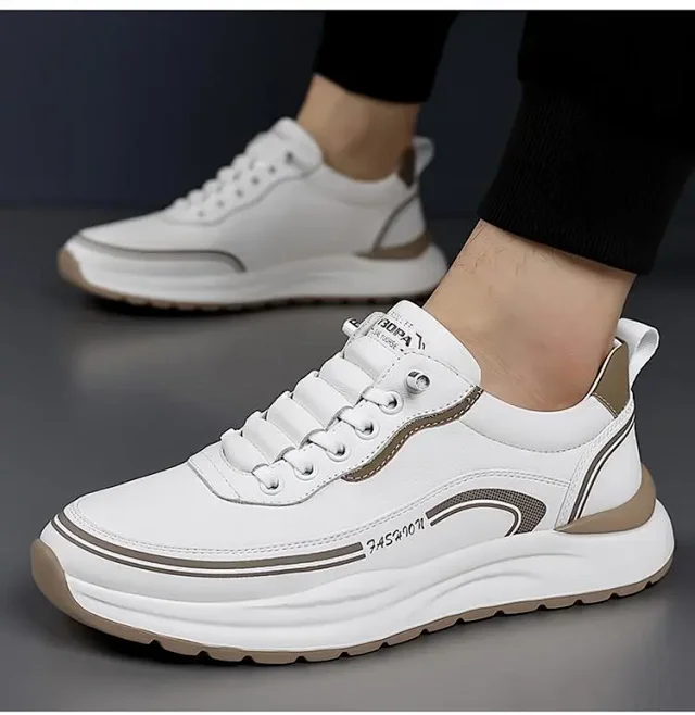 Men's Slip-On Leather Fashion Sneakers Detail