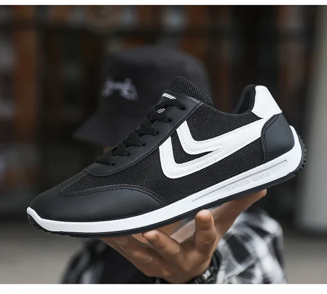 Men's Summer Breathable White Casual Sneakers Detail