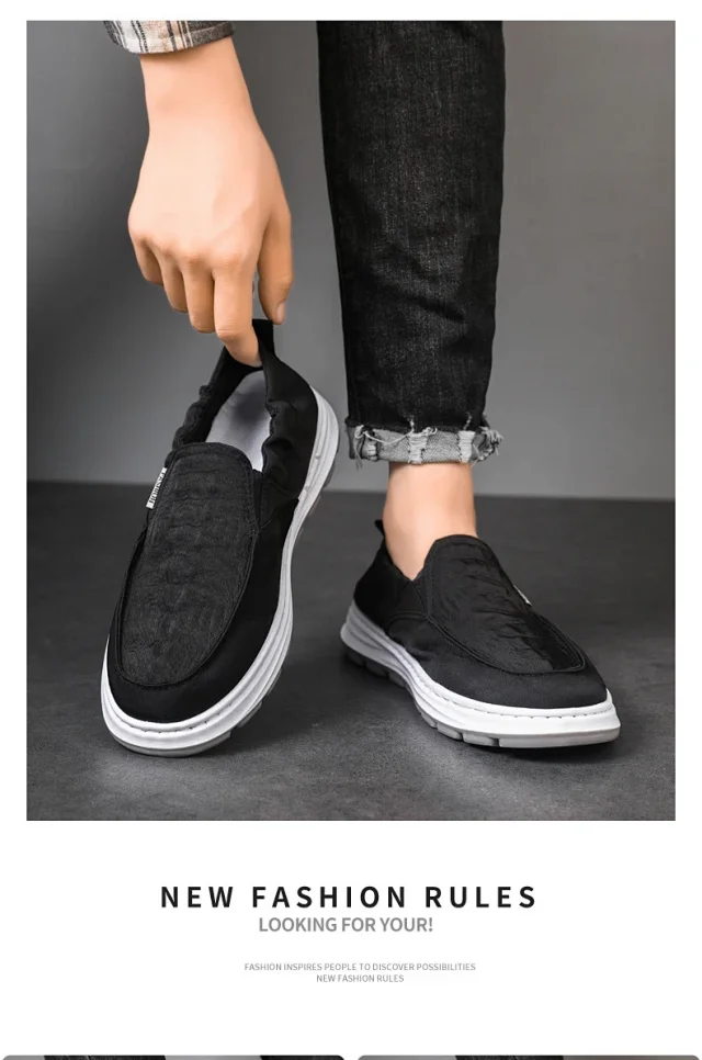 Old Beijing Men's Slip-on Canvas Shoes Detail