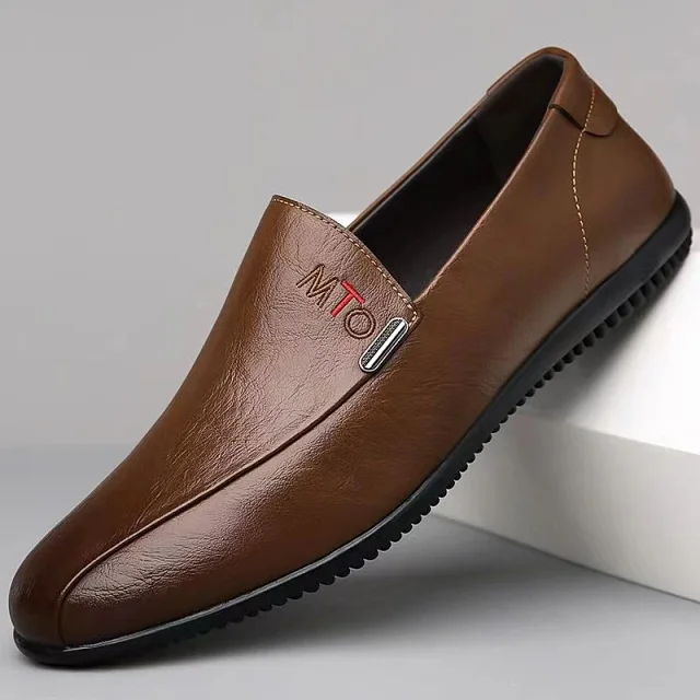 Men's Casual Leather Slip-On Driving Shoes Detail