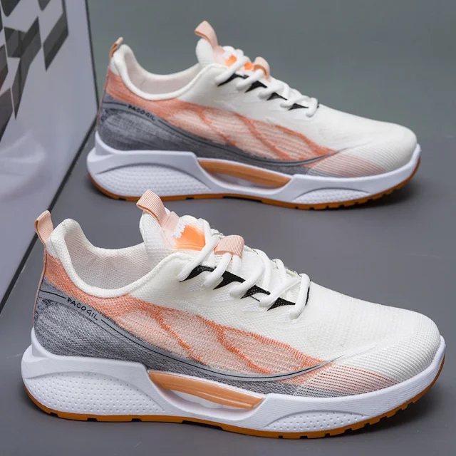 Youth Unisex Mesh Breathable Sport White Sneakers Detail
