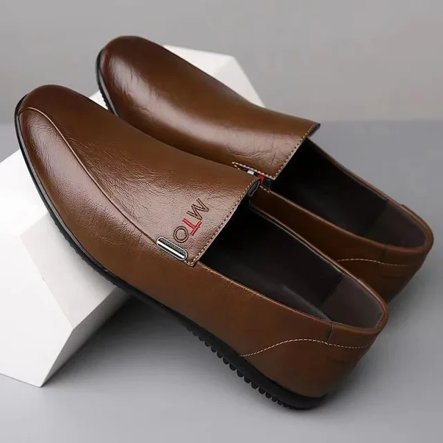 Men's Casual Leather Slip-On Driving Shoes Detail