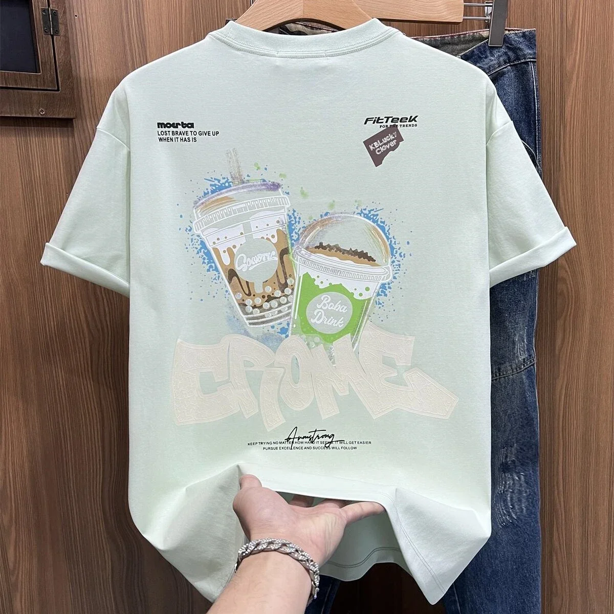 Men's Streetwear Embroidery Tee 2025