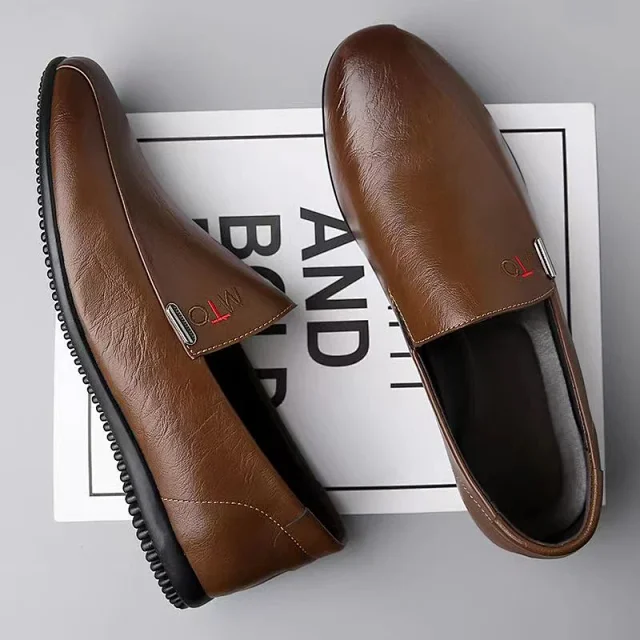 Men's Casual Leather Slip-On Driving Shoes Detail