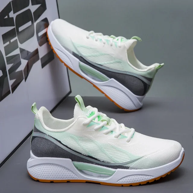 Youth Unisex Mesh Breathable Sport White Sneakers Detail