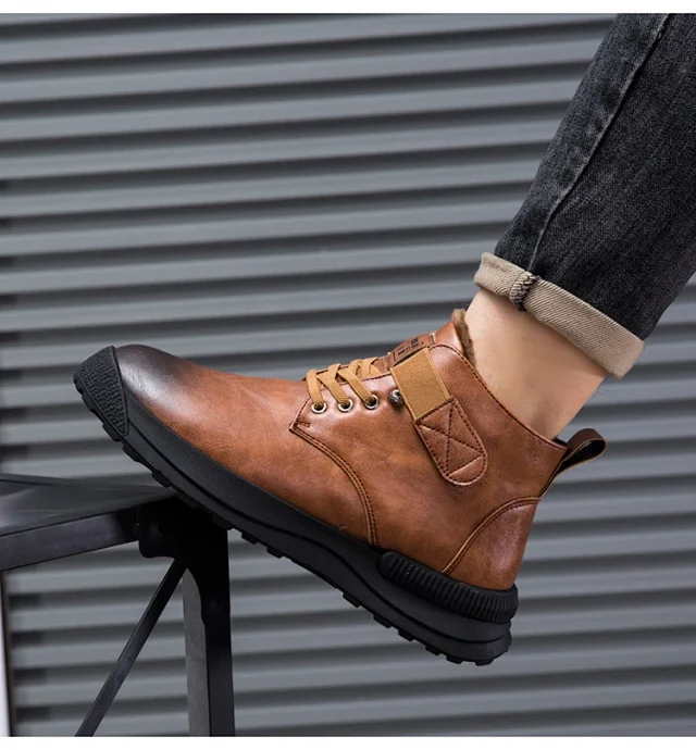 Men's Warm Gradient Martin Boots Detail