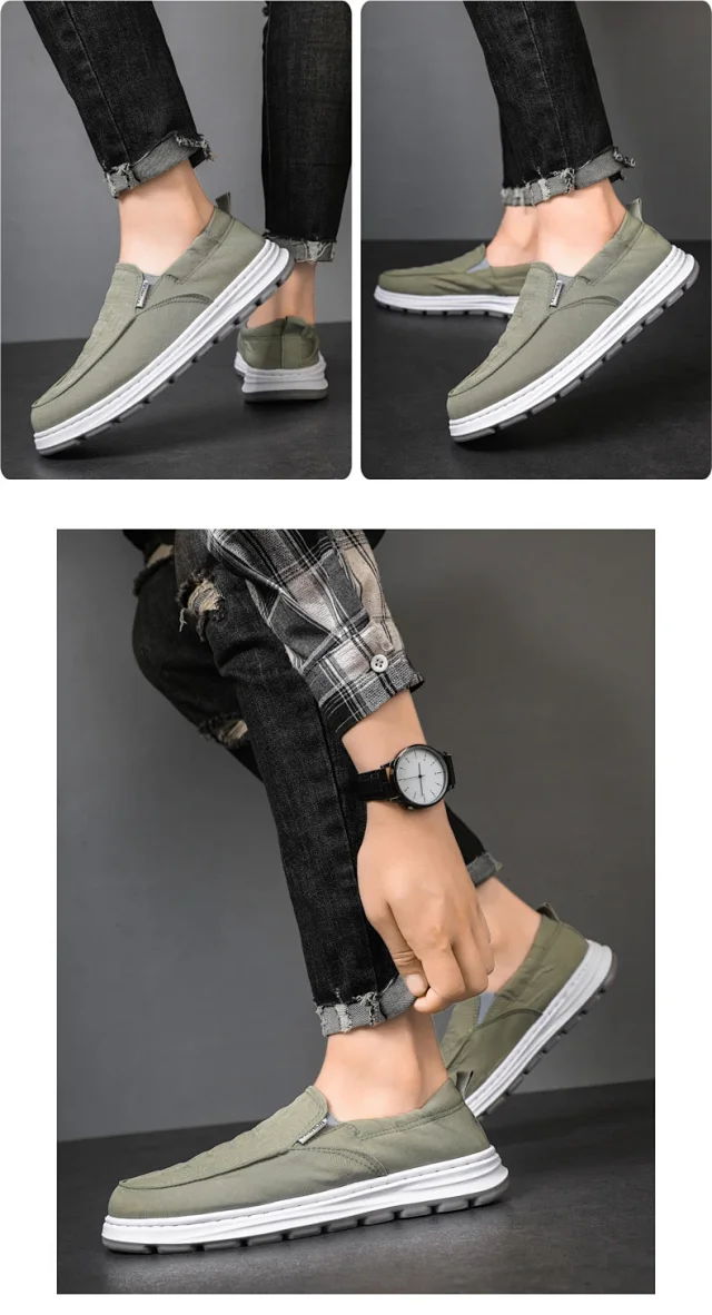 Old Beijing Men's Slip-on Canvas Shoes Detail