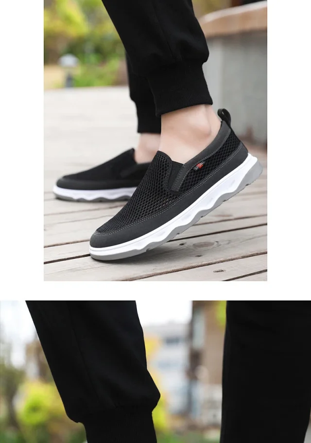 Men's Summer Slip-On Breathable Canvas Sneakers Detail