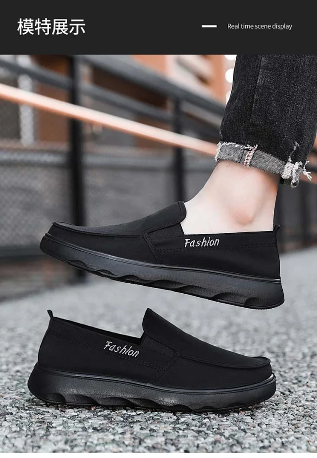 Beijing Cloth Driving Loafers, Breathable Summer Shoes for Men Detail