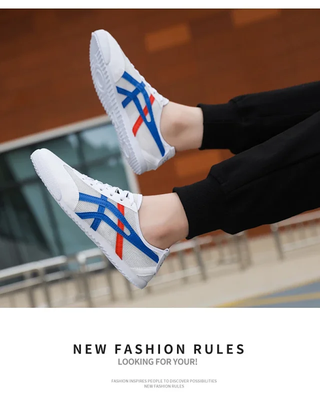 New Unisex White Mesh Sneakers Detail