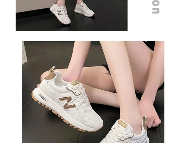2025 Women's Lightweight Non-Slip White Athletic Sneakers Detail
