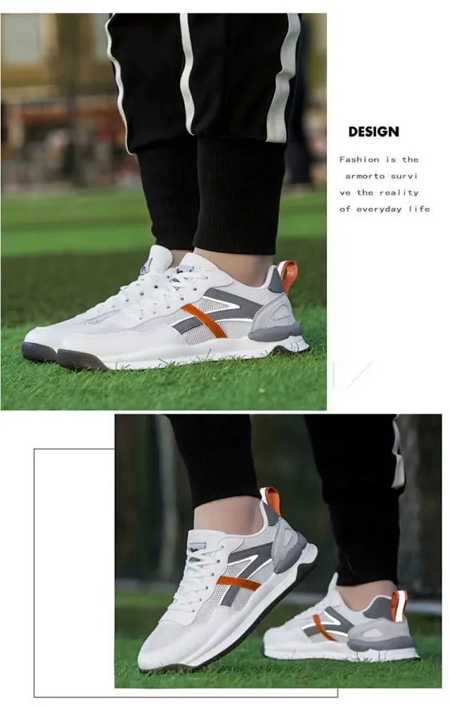 Men's Breathable Flyknit Running Sneakers Detail